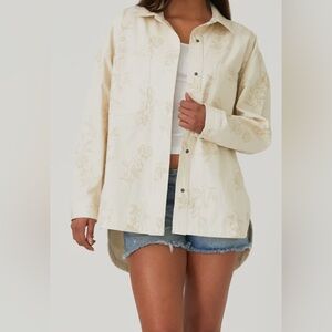 Love Stitch| Floral Embroidered Shacket